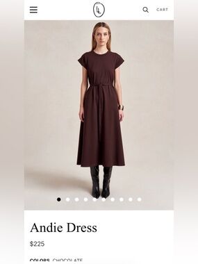 La Ligne Andie Brown Tie-Waist Maxi Dress